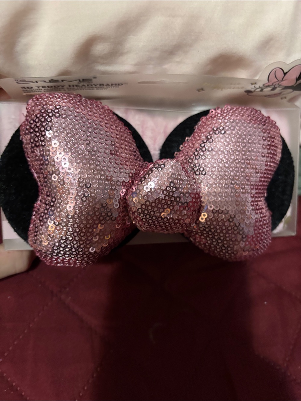 Disney Minnie Mouse The Crème Shop Plush Spa Teddy Headband - Pink Box
